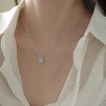 wholesale S925 Sterling Silver Maker's Agile Gourd Necklace for Women with a Beating Heart, Minimalist and Luxurious Small Design Collarbone Chain-0-3