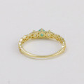wholesale 18K gold artfully crafted geometric solitaire emerald and full-cut diamond ring for timeless elegance-0-3