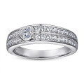 wholesale S925 Sterling Silver Double Row Diamond Heart Ring for Women, Luxury Advanced Korean Fashion Wedding Ring, Drop Shipping-0-1