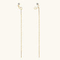 wholesale 925 Sterling Silver Korean Style Moissanite Five-Pointed Star Ear Thread Drop Long Chain Fringe Earrings for Women-0-0