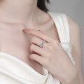 S925 Sterling Silver Full Moissanite Women's Ring, Elegant Daily Wear-0-2