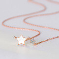 wholesale S925 Sterling Silver Star Shell Necklace for Women, Minimalist and Unique Small Design Sense Collarbone Chain, Versatile Accessory-0-6