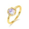 wholesale 10k gold-plated 925 sterling silver wish new fashion simple moonstone ring natural colored gemstone ring cross-border supply-0-5