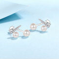 wholesale 925 Sterling Silver New Style Freshwater Pearl Earrings with Micro-Paved Moissanite, Minimalist and High-End Earrings, Ready Stock for Wholesale-0-1