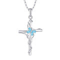wholesale S925 Sterling Silver Micro-Inlaid Zircon Cross Necklace Fashion Minimalist Classic Versatile Pendant Collarbone Chain-0-6