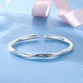 wholesale 999 solid silver Möbius strip glossy solid pure silver bracelet genuine versatile gift for girlfriend open bracelet wholesale-0-0