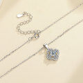 wholesale S925 Sterling Silver Cross-Border Four-Leaf Clover Moissanite Collarbone Chain, Small and Exquisite Luxury Design with an Advanced Feel-0-1