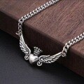 wholesale Sterling Silver S925 Women's Love Crown Wings Letter Pendant Collarbone Necklace Set Vintage Hip-hop Chain-0-2