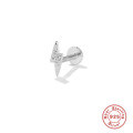 wholesale S925 Sterling Silver INS-style Lightning Prong Set Diamond Flat Head Threaded Cartilage Earring-0-6