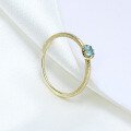 wholesale S925 silver Japanese-style light jewelry minimalist London blue topaz sand-textured stacking ring for women-0-2