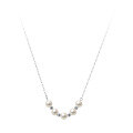 wholesale S925 Sterling Silver Simple and Fashionable Synthetic Pearl Luster Bead Women's Elegant Collarbone Chain Trendy Necklace D9401-0-4