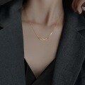 wholesale Metal Material Möbius Strip Necklace for Women, Light Luxury, Niche Design, Minimalist and Fashionable Infinity Collarbone Chain, Popular on TikTok Live Streams-0-1