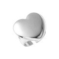 wholesale S925 Sterling Silver 3D Heavy Work Large Heart Ring Women's Korean New Style High-End Minimalist Open Adjustable Finger Ring-0-4