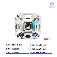 Moissanite D Color VVS Custom Cuts 0.5-3Ct GRA Factory Direct Wuzhou-Ascher+ Certificate  0.5CT