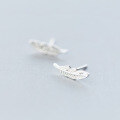 wholesale Sterling Silver Ear Studs Women Korean Style Simple Sweet Mini Feather Earrings Forest Style Ear Accessories E312-0-4