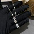 wholesale S925 Sterling Silver Everlasting Classic Exquisite Teardrop Necklace with Dangle Tassel and Single Diamond Sparkling Teardrop Collarbone Chain-0-3