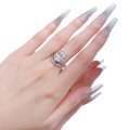 wholesale S925 silver new oval pigeon egg 9*13mm egg-shaped diamond ring stackable style-0-4