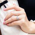 wholesale S925 Sterling Silver European and American Best-Selling Waterdrop Zircon Ring Set for Women-0-3