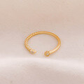 wholesale S925 silver plated with 14k gold, French-style light luxury vintage white zirconia open ring-0-3