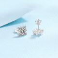wholesale PT950 gold-plated 925 sterling silver ear studs with D-color moissanite, small batch high-quality snowflake earrings available for wholesale-0-2