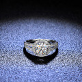 Sterling Silver Moissanite Ring, 1 Carat V-Prong Setting, Live Stream Collaboration-0-0
