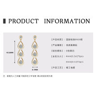 S925 Sterling Silver D Color Moissanite Fringe Earrings for Women-Teardrop Earrings [K Gold]  925 Silver