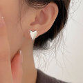 wholesale S925 Sterling Silver Minimalist Heart Stud Earrings for Women, Small Niche Ear Care, Luxe Heart-shaped Earrings-0-0