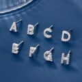wholesale Metal material: 925 Sterling Silver Earring type: Stud Earrings Style: Luxury, High-end Feature: Inlaid with Zircon Design: 26 Letters Target audience: Women Use: Cross-border wholesale-0-2