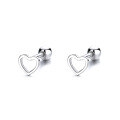 wholesale 925 Sterling Silver Hollow Heart Ear Studs For Women, Minimalist Ins Style Small Helix Earrings, Niche Design Ear Accessories-0-0