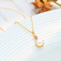 wholesale 14K gold-plated silver Japanese sweet and fresh style, small and unique amethyst bread pearl with purple crystal-0-0