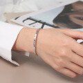 wholesale S925 Sterling Silver 3 March New Arrival Internet-Famous Ice Crush Bracelet for Women Open-Ended Solid Bangle Factory Direct Wholesale-0-0