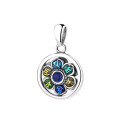 wholesale S925 Sterling Silver Drip Glaze Enamel Rotatable Six-Syllable Mantra Yin Yang Bagua Pattern DIY Accessory Pendant-0-6