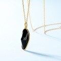 wholesale S925 Sterling Silver Cross-Border New Korean and Japanese Style Irregular Black Onyx Pendant Collarbone Necklace Wholesale from Manufacturers-0-2