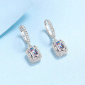 wholesale PT950 gold-plated 925 sterling silver earrings for women with moissanite emerald-cut radiant ear clips, factory direct wholesale-0-1