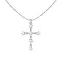 wholesale S925 Sterling Silver Korean Style Ins Cross Pendant Pearl Opal Stone Choker Necklace for Women-0-6