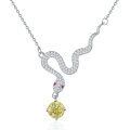 925 Sterling Silver 1ct Moissanite Snake Pendant Necklace, Cross-border New-0-7