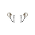 wholesale S925 Sterling Silver Double-Layer Arc V-Shape Shell Pearl Synthetic Pearl Earrings for Women, Ins Stylish and Petite Resin Ear Accessories M01960-0-4