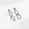 wholesale S925 Silver Designer Natural Amethyst Earrings, Unique Design, Minimalist Style, Colored Gemstone Ear Drops-0-1