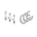 wholesale S925 Sterling Silver Korean-style INS Wind Three-Layer C-shaped Design Earrings for Women, Exquisite and Fashionable with a Sense of High-End-0-4