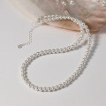wholesale S925 Sterling Silver Korean Style Ins Minimalist Design White Pearl Necklace Y01547-0-3