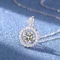 wholesale S925 Sterling Silver Moissanite Mini Light-Chasing Pendant Necklace for Women, Luxury Gift, TikTok Hot-Selling Item-0-2