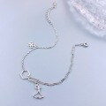 wholesale S925 Sterling Silver Geometric Ginkgo Leaf Four-Leaf Clover Minimalist Bracelet, Niche Design Gift for Female Best Friends-0-1