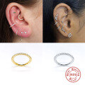 wholesale S925 Sterling Silver Single Piercing Earring with Micro-Pave Diamonds, Nose Ring, Cartilage Earring-0-1