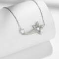Metal Alloy Classic Comet Full Moissanite 05ct Women's Star Necklace-0-1