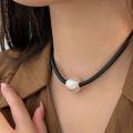 wholesale S925 Sterling Silver Matte Frosted Beaded Pendant Necklace for Women Korean Summer New Arrival Minimalist Versatile High-End Sense Choker-0-4