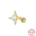 wholesale S925 Sterling Silver Geometric Star Diamond Cartilage Piercing Ear Studs-0-10
