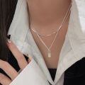 wholesale S925 Sterling Silver Double-Layer Snake Bone Chain Necklace for Women, Korean Spring and Summer New Style, Xiaohongshu Viral Stackable Collarbone Necklace-0-0