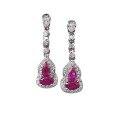 wholesale S925 Sterling Silver Pink Moissanite Gourd Earrings with Artificial Simulated Diamonds, Women's Jewelry Earrings, Live Streaming & Xiaohongshu Style-0-4