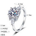 S925 Sterling Silver Moissanite Women's Ring, Luxury Festive Gift-0-3