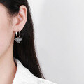 wholesale S925 Sterling Silver Korean Dongdaemun Trendy Resin English Triangle Hoop Earrings Hip Hop Punk-0-1